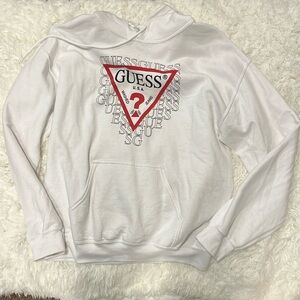 Guess white hoodie, sweatshirt, size medium